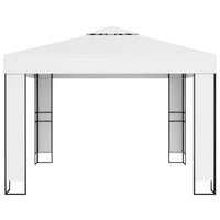 Thumbnail for Pavillon mit Doppeldach & LED-Lichterkette 3x3 m Weiß