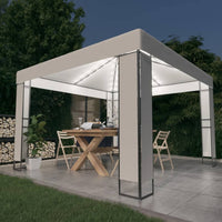 Thumbnail for Pavillon mit Doppeldach & LED-Lichterkette 3x3 m Weiß