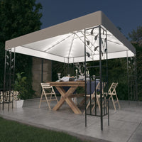 Thumbnail for Pavillon mit LED-Lichterkette 3x3 m Weiß