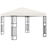 Thumbnail for Pavillon mit LED-Lichterkette 3x3 m Creme Stoff