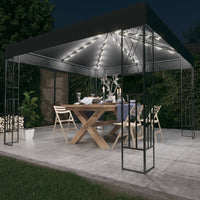 Thumbnail for Pavillon mit LED-Lichterkette 3x3 m Anthrazit Stoff