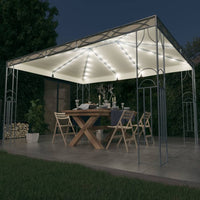 Thumbnail for Pavillon mit LED-Lichterkette 400x300 cm Cremeweiß