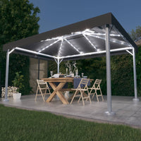 Thumbnail for Pavillon mit LED-Lichterkette 400x300 cm Anthrazit Aluminium
