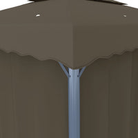 Thumbnail for Pavillon mit Vorhängen & LED-Lichterkette 4x3 m Taupe