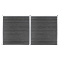 Thumbnail for Zaunelement Set WPC 353x186 cm Schwarz