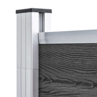 Thumbnail for Zaunelement Set WPC 1564x186 cm Schwarz