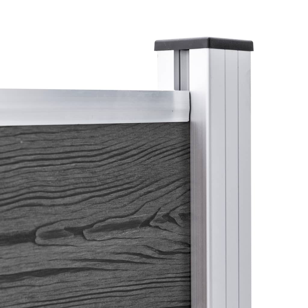 Zaunelement Set WPC 872x105 cm Schwarz