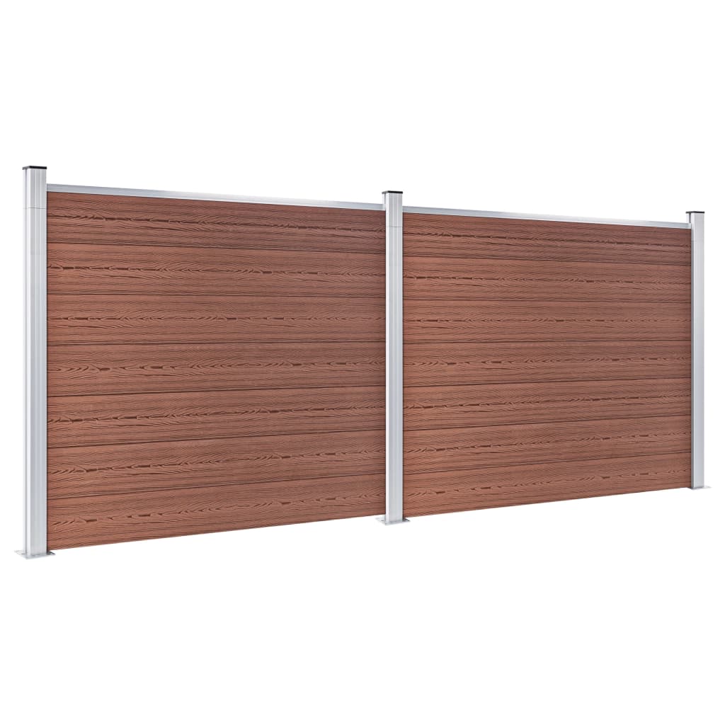 Zaunelement Set WPC 353x146 cm Braun