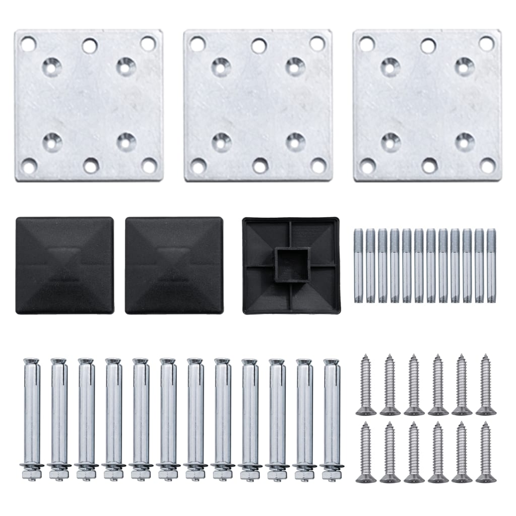 Zaunelement Set WPC 353x146 cm Braun