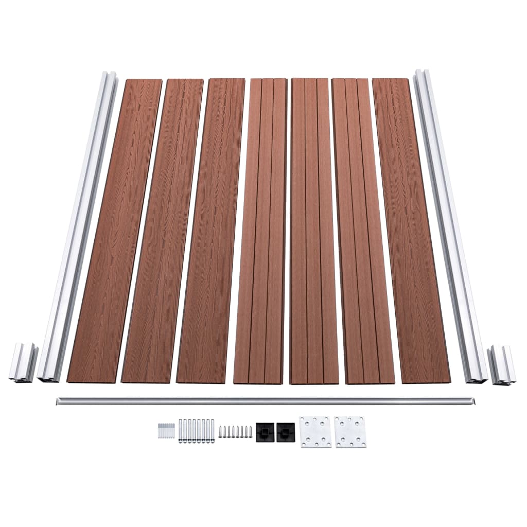 Zaunelement Set WPC 526x146 cm Braun