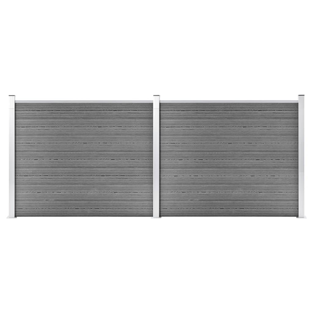 Zaunelement Set WPC 353x146 cm Grau