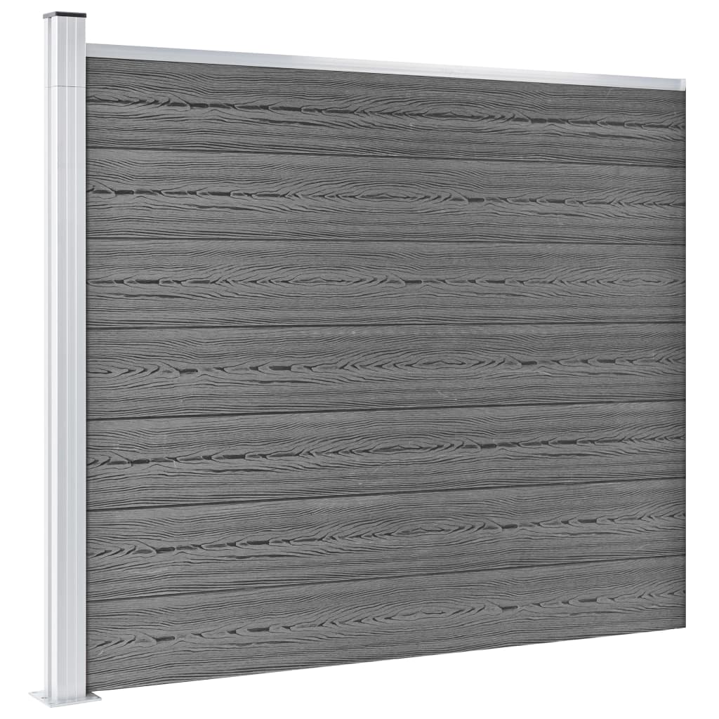 Zaunelement Set WPC 353x146 cm Grau