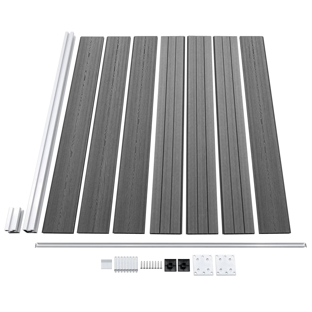 Zaunelement Set WPC 353x146 cm Grau