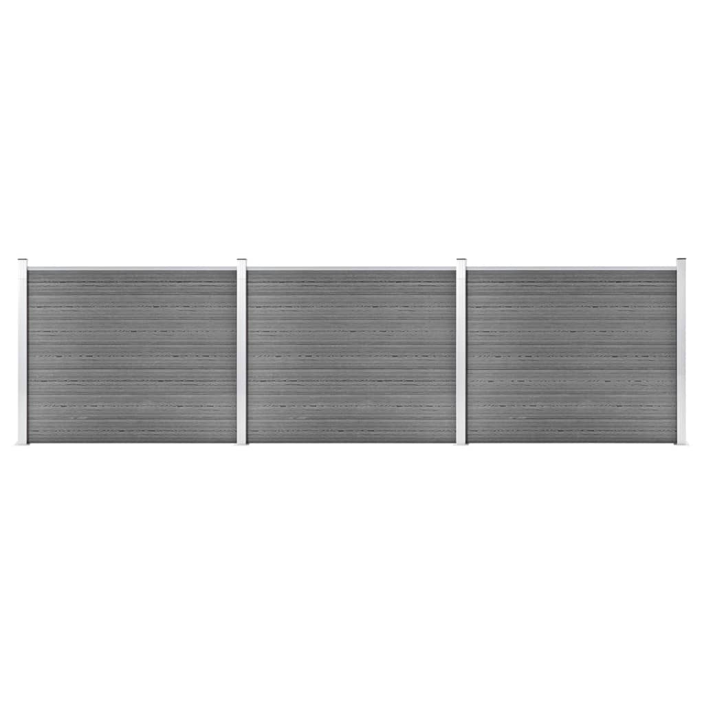 Zaunelement Set WPC 526x146 cm Grau