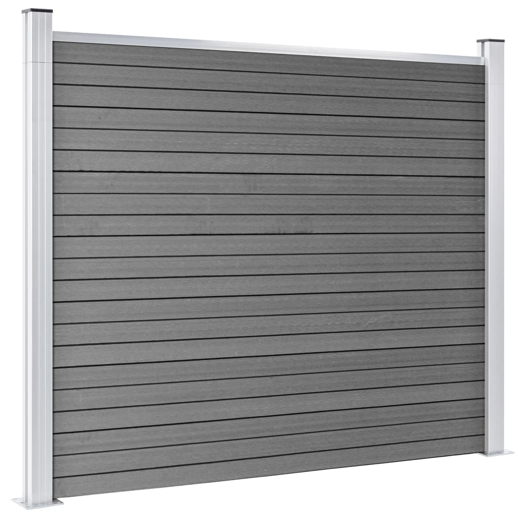 Zaunelement Set WPC 526x146 cm Grau