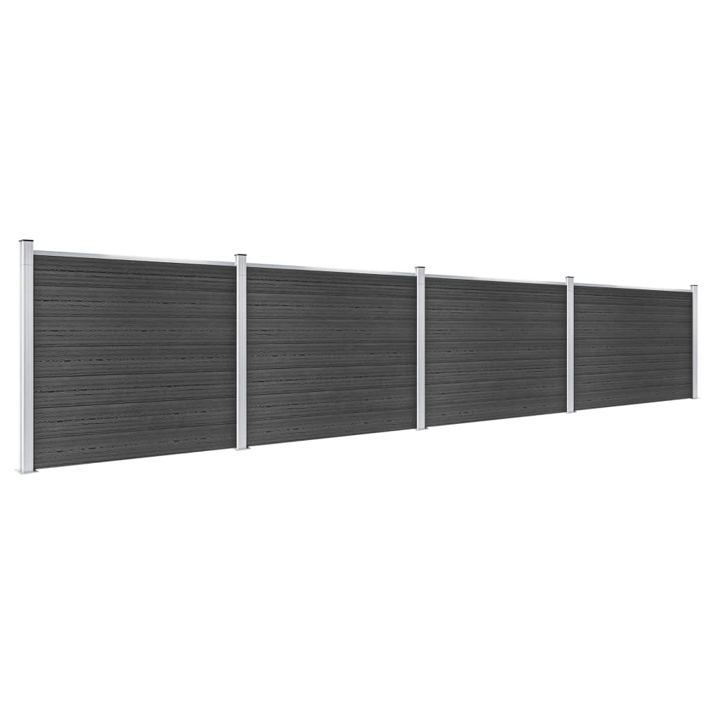 Zaunelement Set WPC 699x146 cm Grau