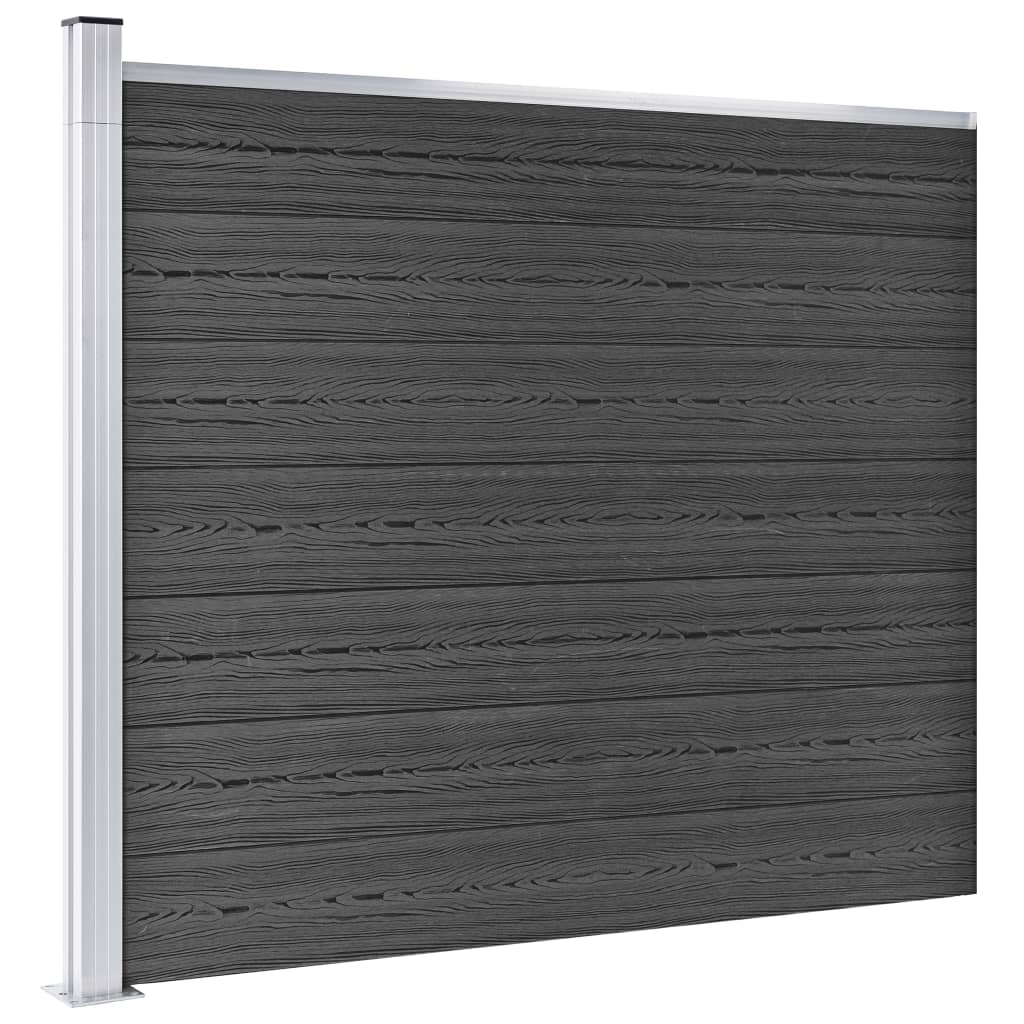 Zaunelement Set WPC 699x146 cm Grau