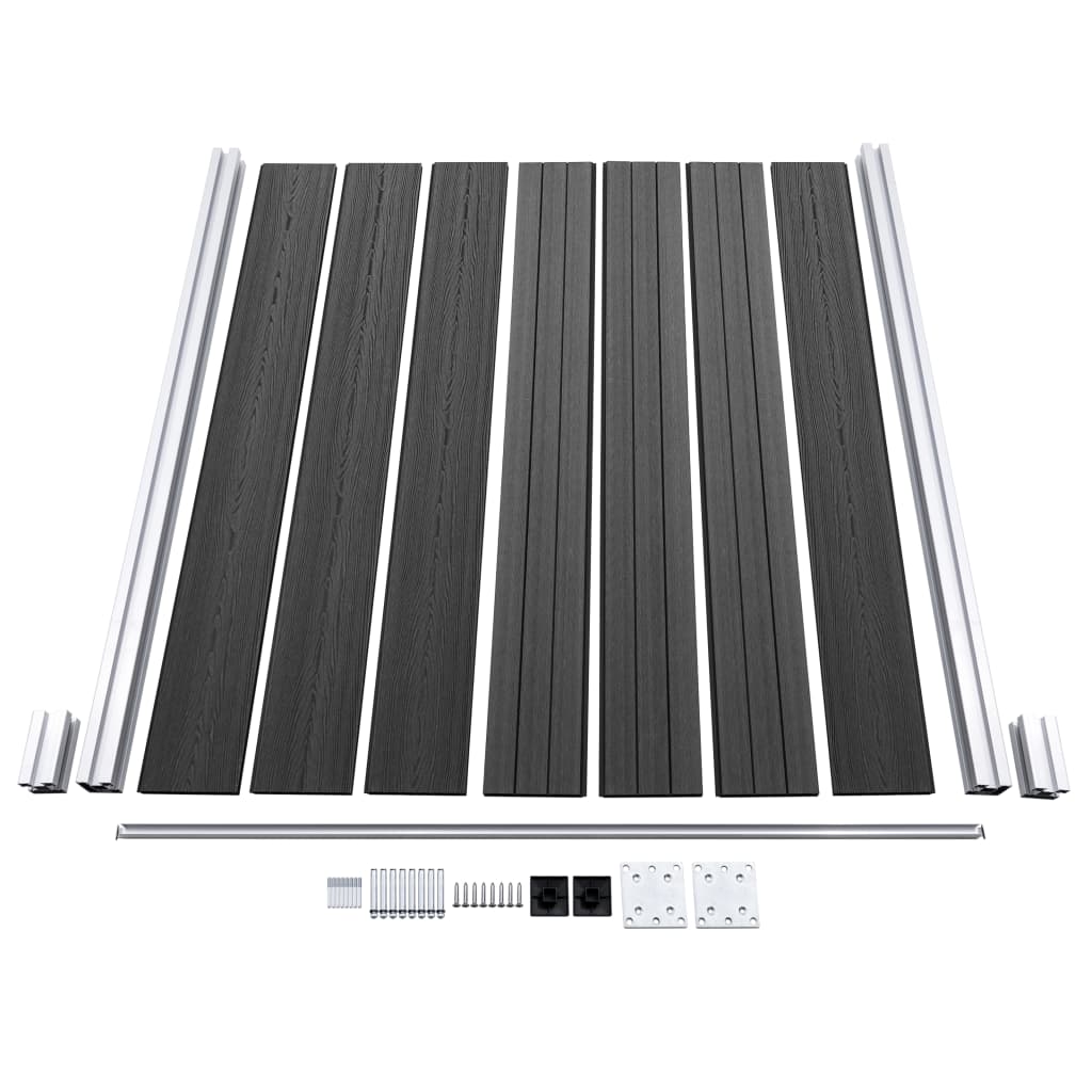 Zaunelement Set WPC 699x146 cm Grau
