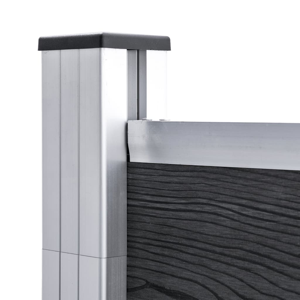 Zaunelement Set WPC 699x146 cm Grau