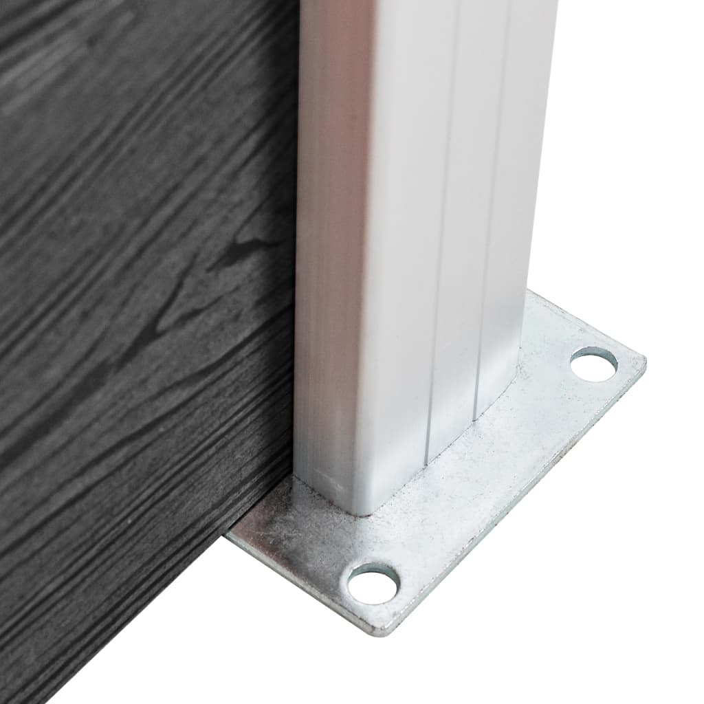 Zaunelement Set WPC 699x146 cm Grau
