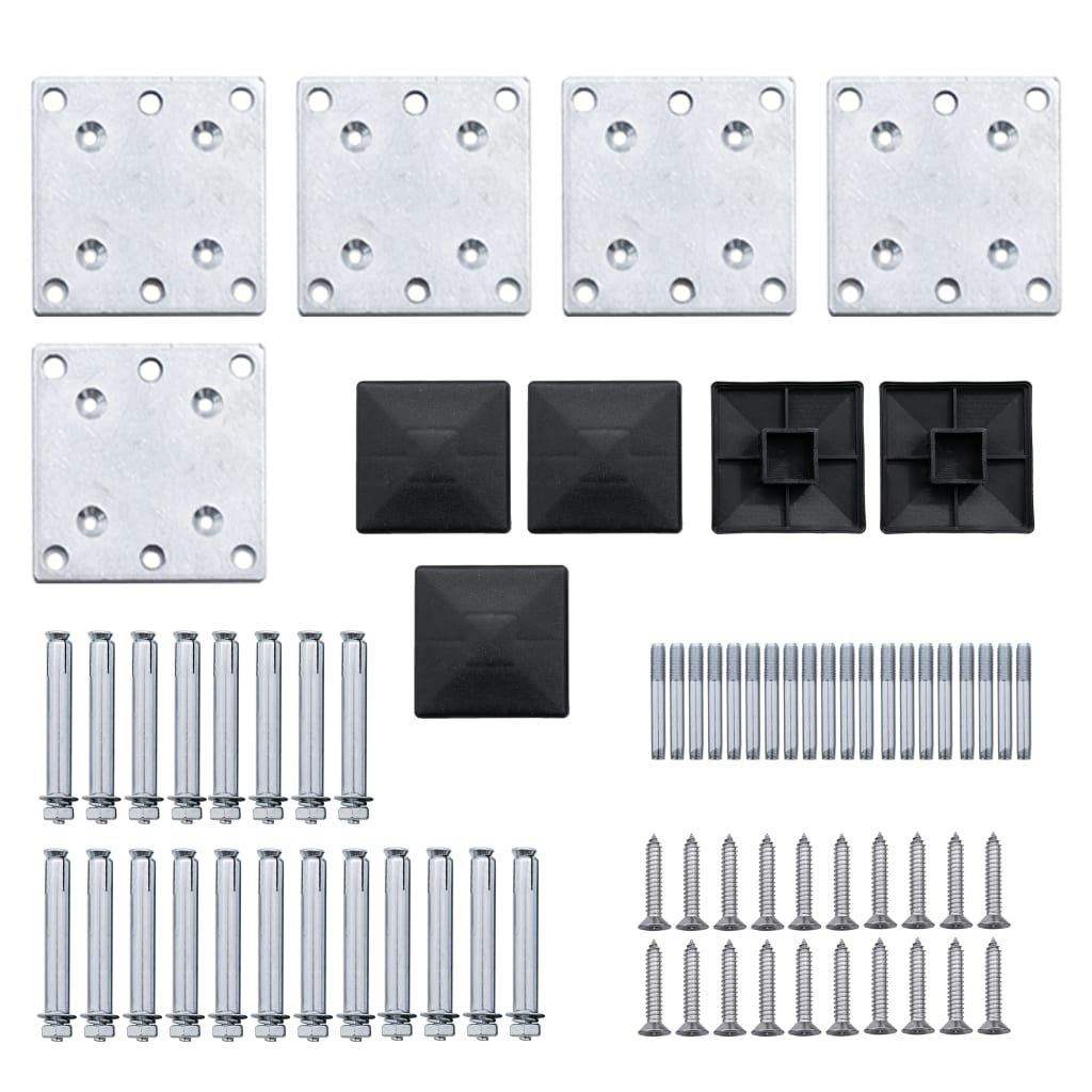 Zaunelement Set WPC 699x146 cm Grau