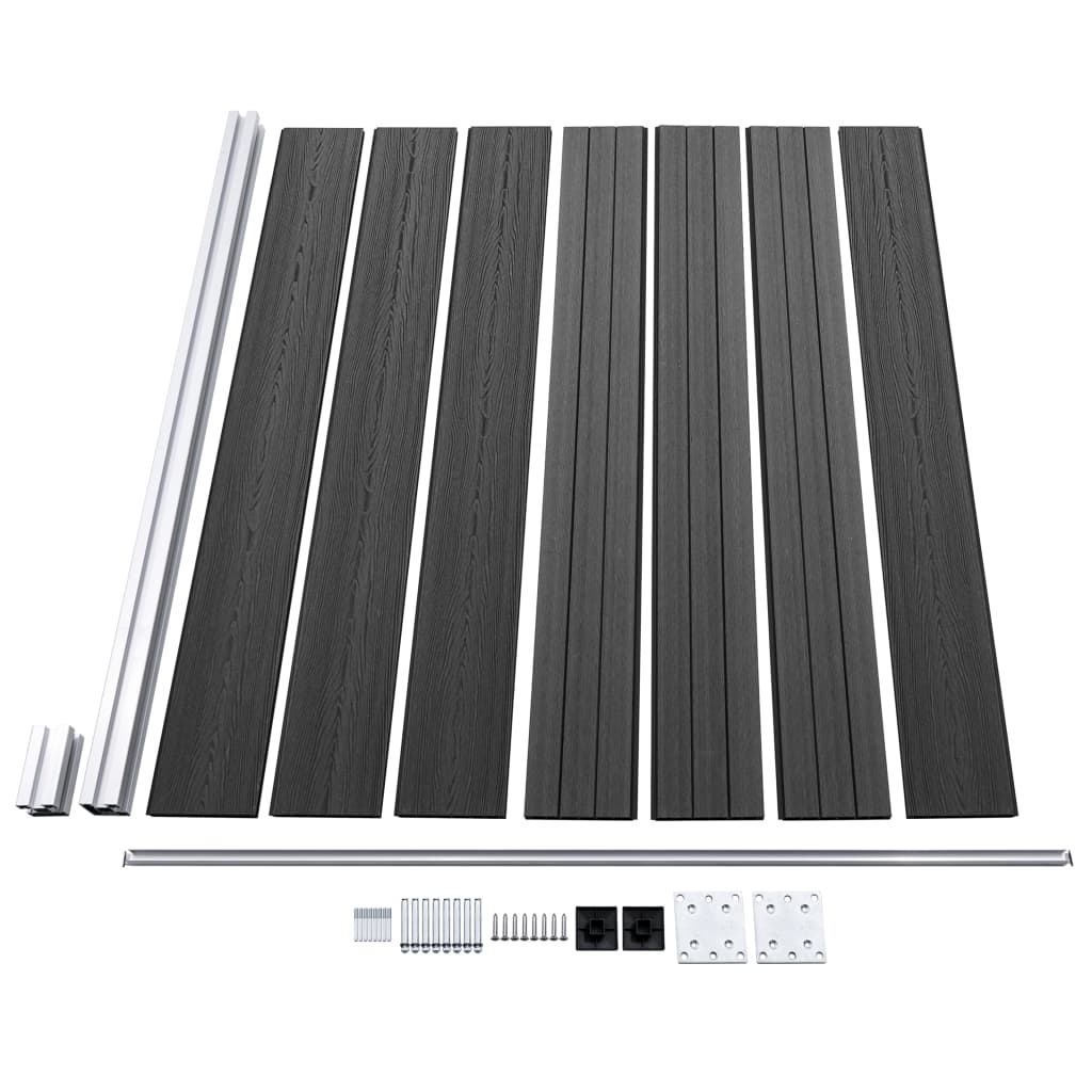 Zaunelement Set WPC 872x146 cm Grau