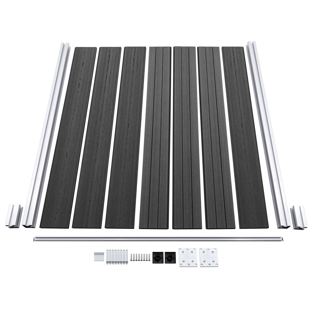 Zaunelement Set WPC 872x146 cm Grau