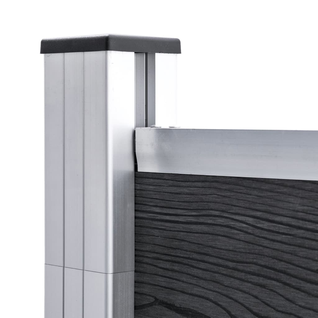 Zaunelement Set WPC 872x146 cm Grau