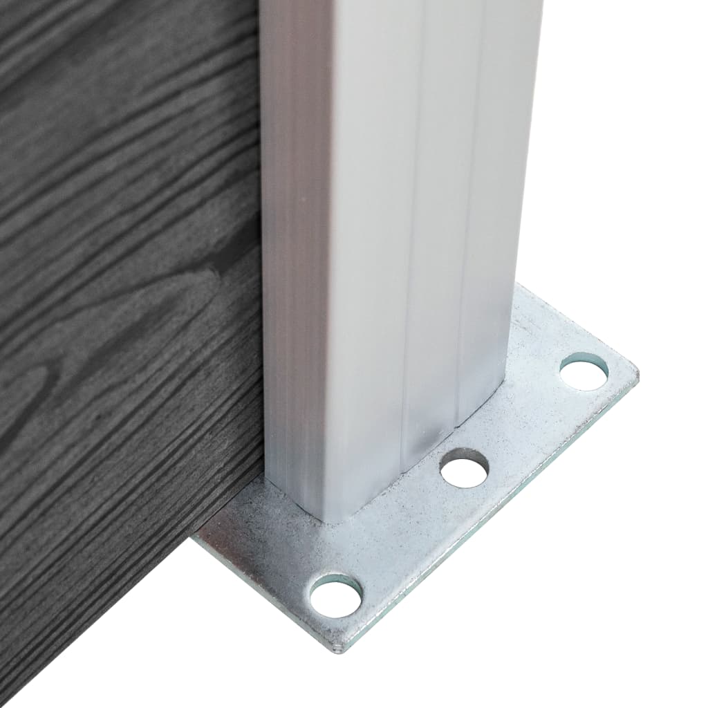 Zaunelement Set WPC 526x146 cm Schwarz