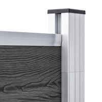 Thumbnail for Zaunelement Set WPC 699x146 cm Schwarz