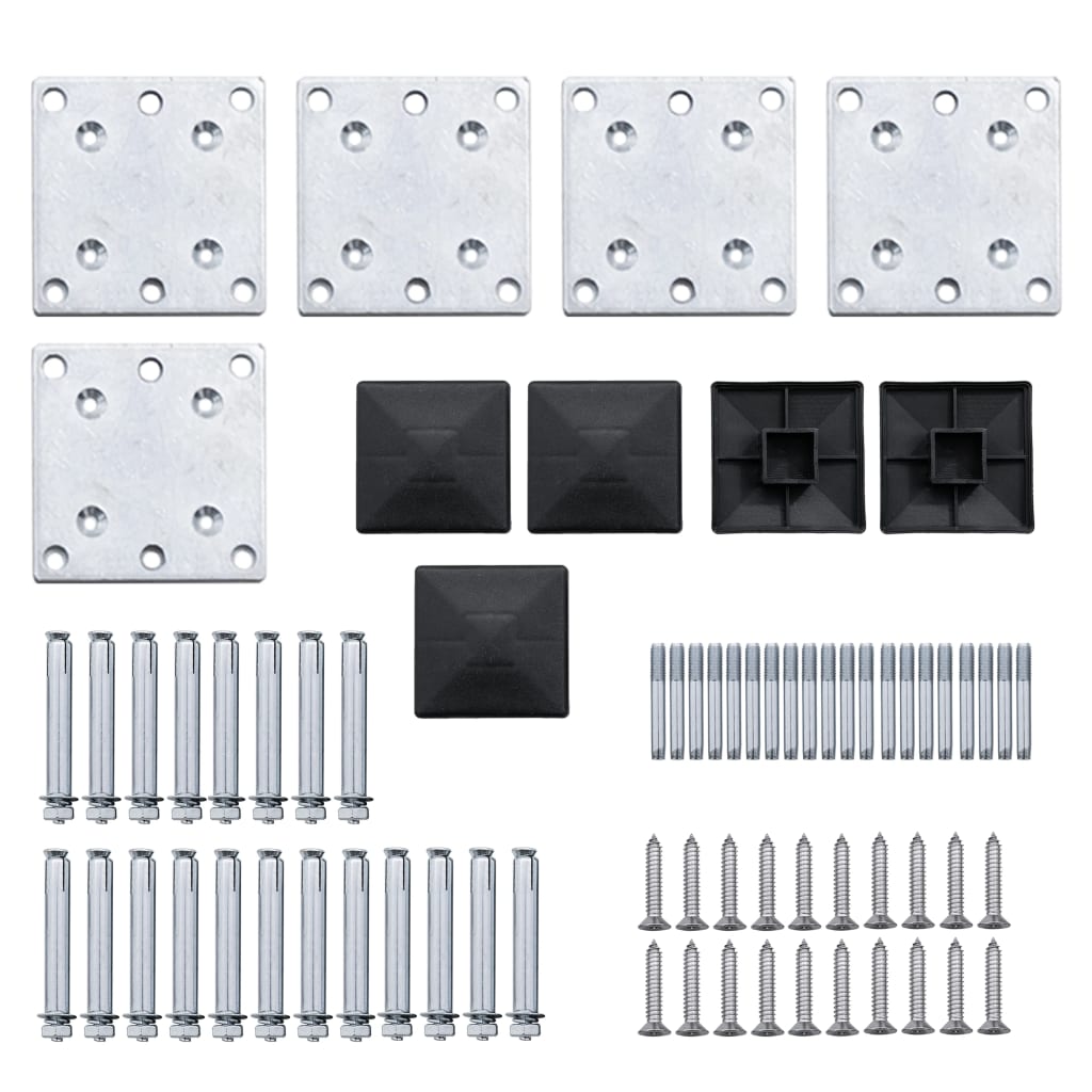 Zaunelement Set WPC 699x146 cm Schwarz