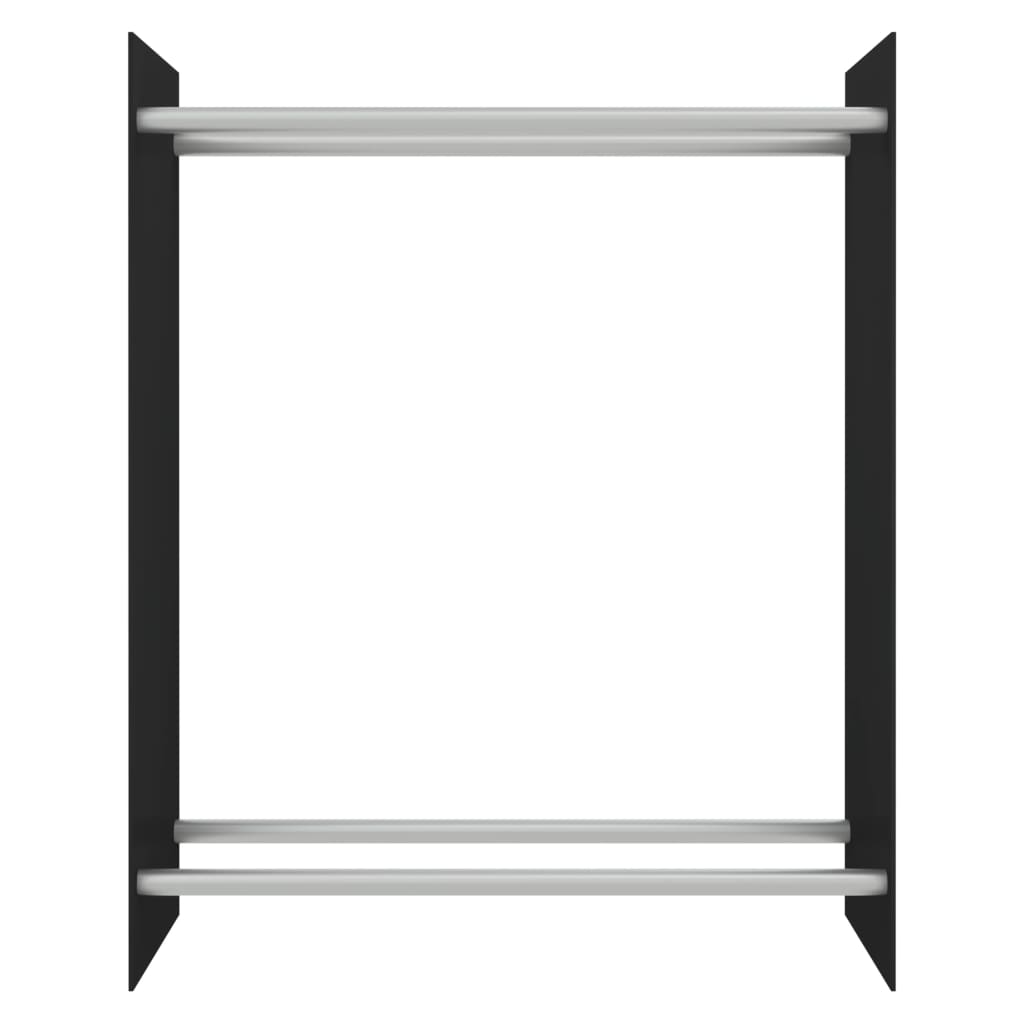 Brennholzregal Schwarz 80x35x100 cm Hartglas