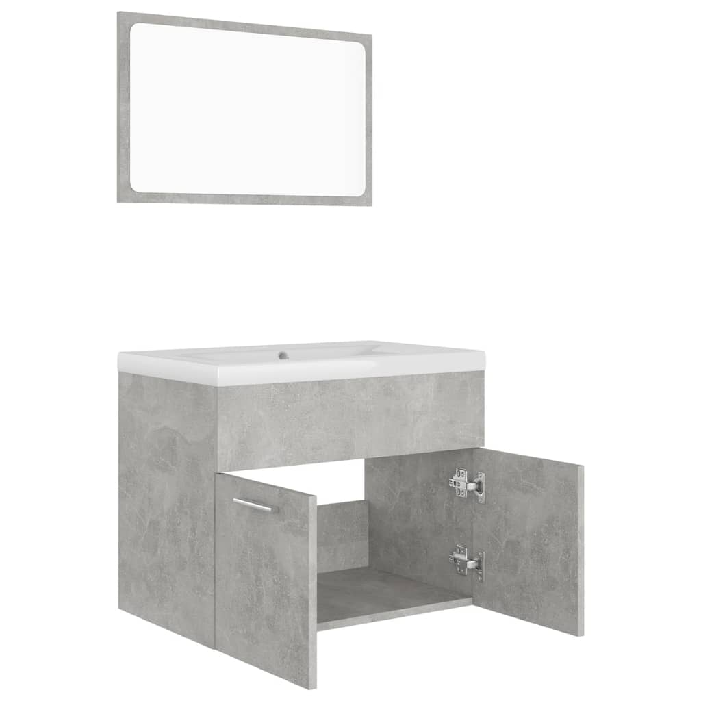 Badmöbel-Set Betongrau Holzwerkstoff