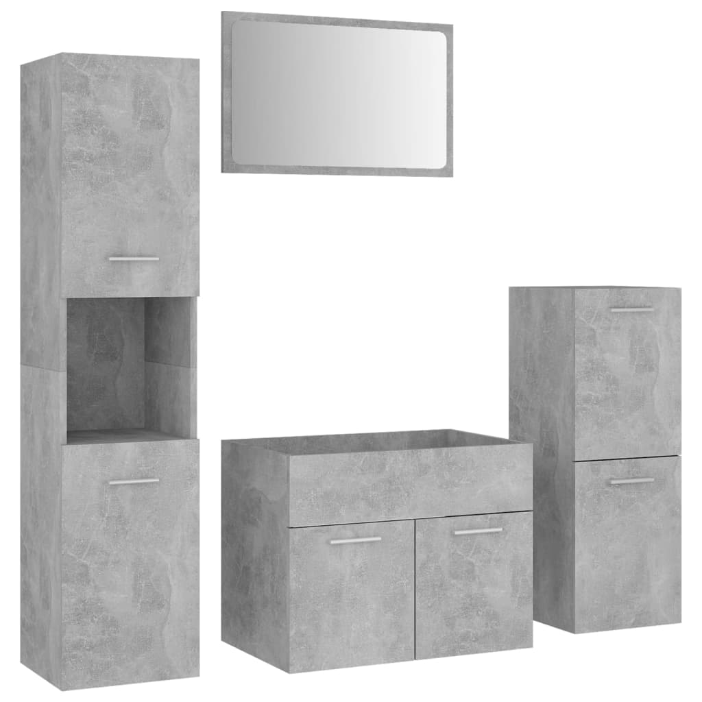 Badmöbel-Set Betongrau Holzwerkstoff