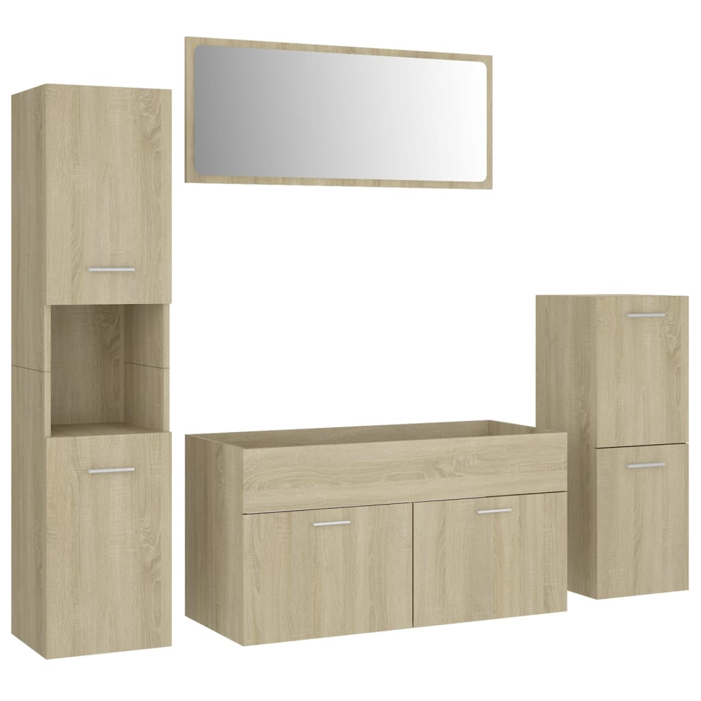 Badmöbel-Set Sonoma-Eiche Holzwerkstoff