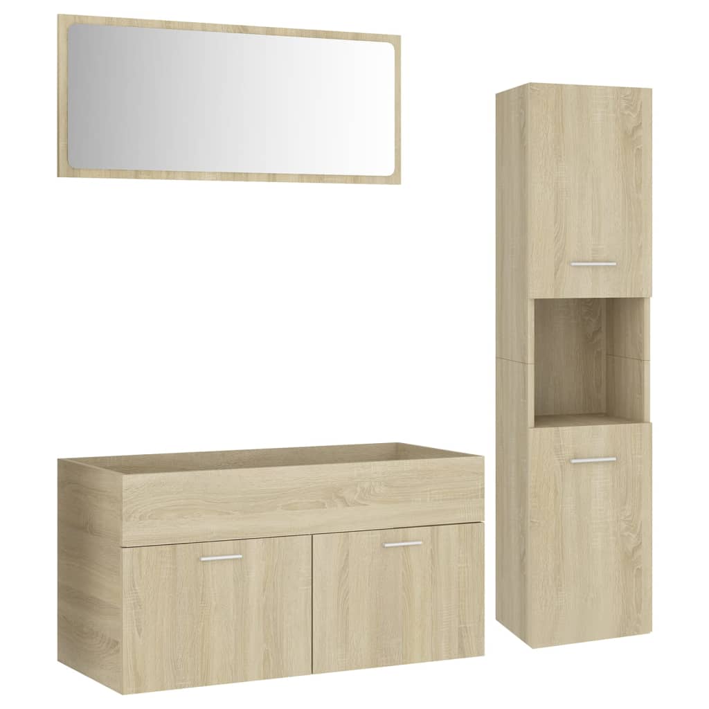 Badmöbel-Set Sonoma-Eiche Holzwerkstoff