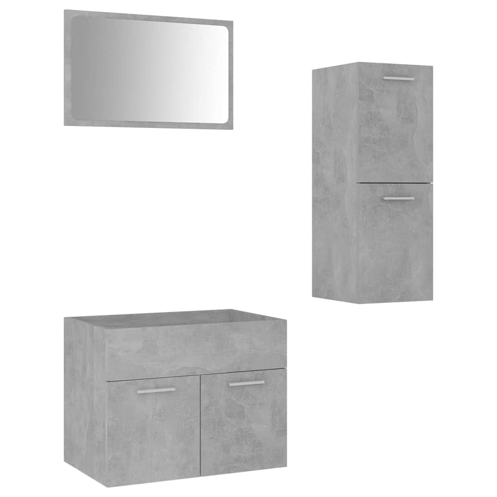 Badmöbel-Set Betongrau Holzwerkstoff