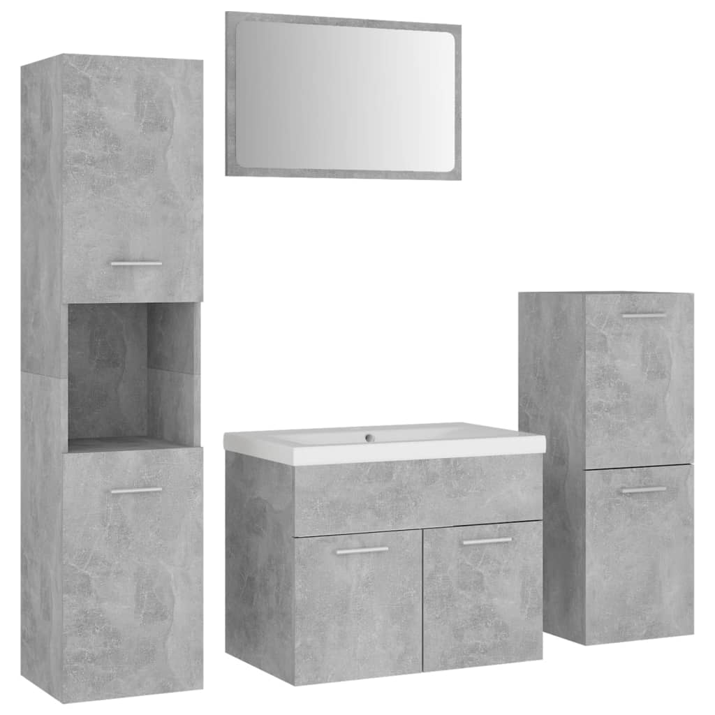 Badmöbel-Set Betongrau Holzwerkstoff