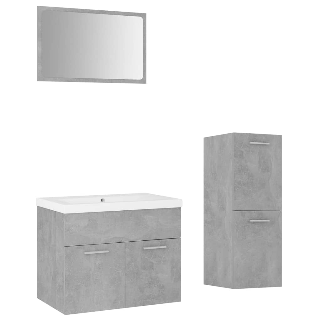 Badmöbel-Set Betongrau Holzwerkstoff