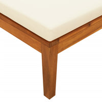 Thumbnail for Sonnenliege mit Cremeweißen Kissen Massivholz Akazie