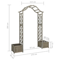 Thumbnail for Garten-Pergola mit Blumenkasten Grau Massivholz Tanne
