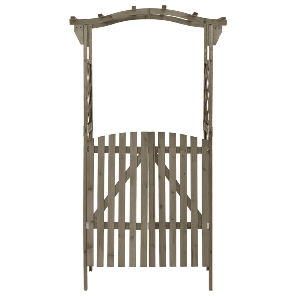 Pergola mit Tor 116x40x204 cm Grau Massivholz Tanne