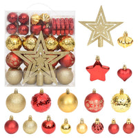 Thumbnail for 70-tlg. Weihnachtskugel-Set Golden und Rot