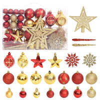 Thumbnail for 108-tlg. Weihnachtskugel-Set Golden und Rot