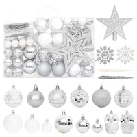 Thumbnail for 108-tlg. Weihnachtskugel-Set Silbern und Weiß