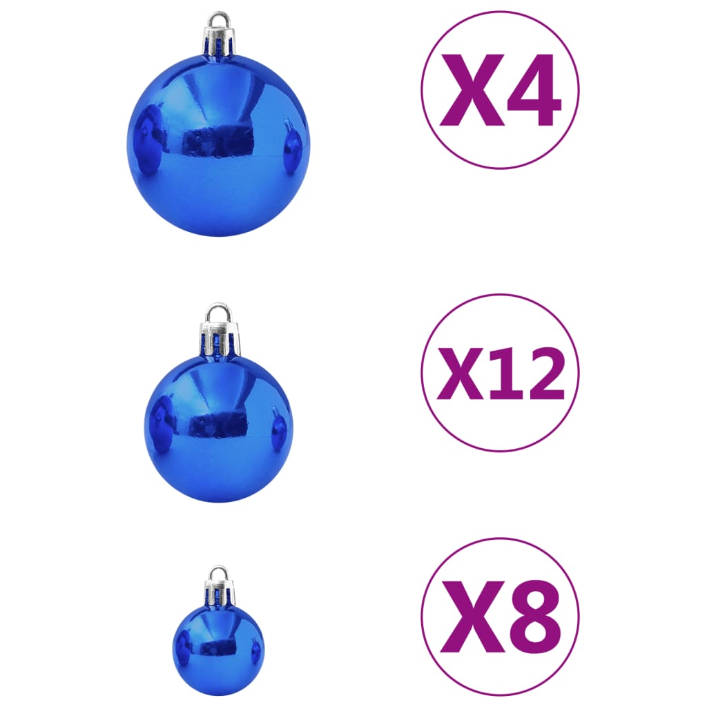 100-tlg. Weihnachtskugel-Set Blau