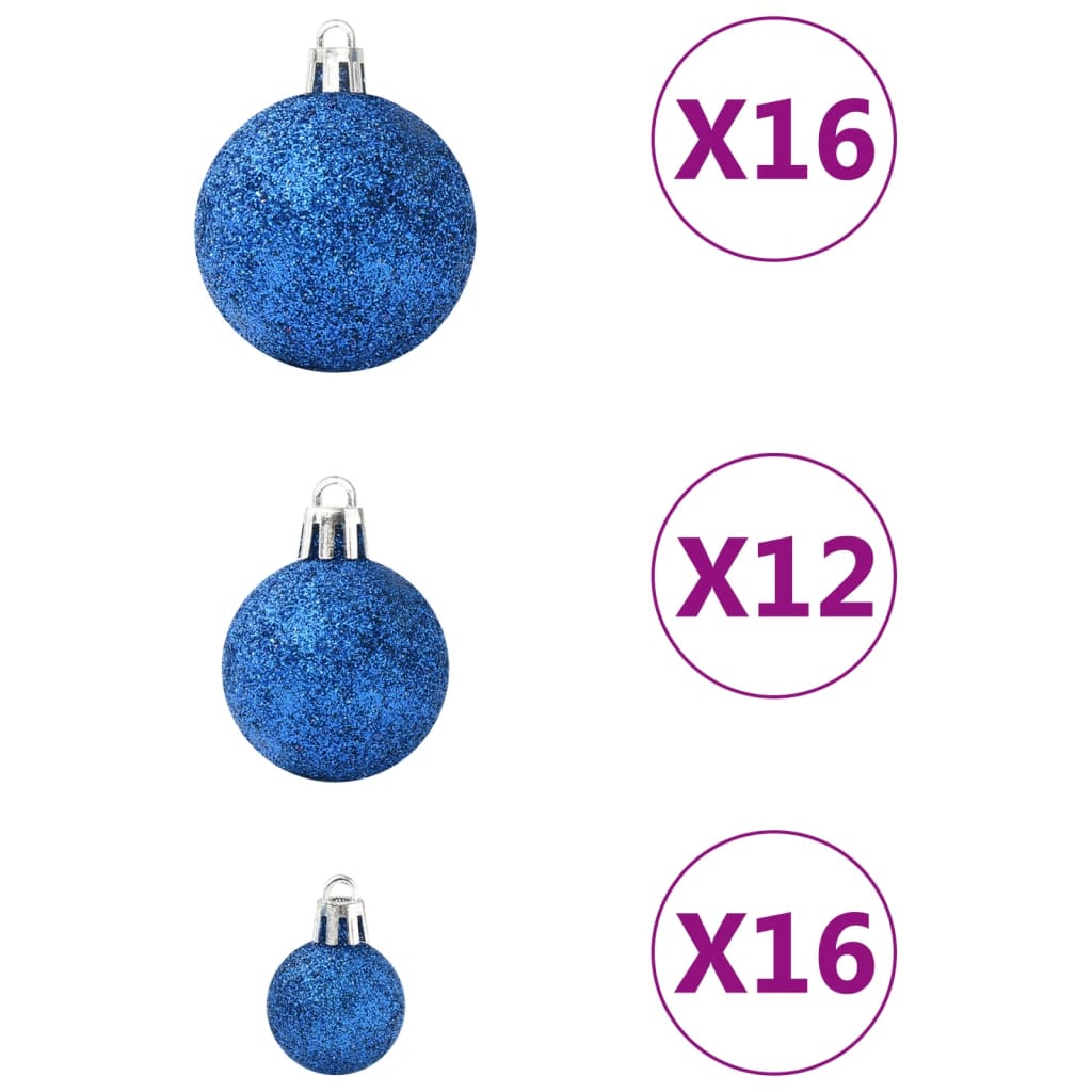 100-tlg. Weihnachtskugel-Set Blau