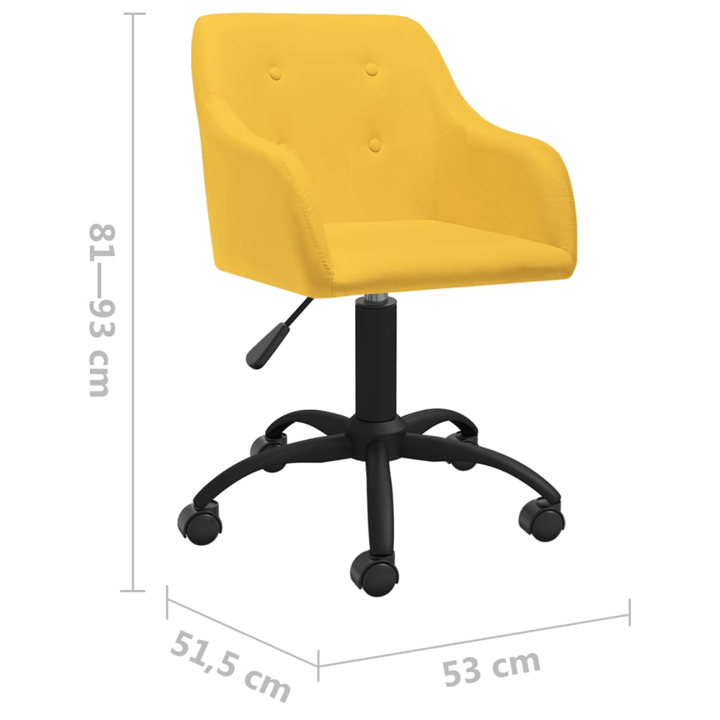 Esszimmerstühle 2 Stk. Drehbar Gelb Stoff