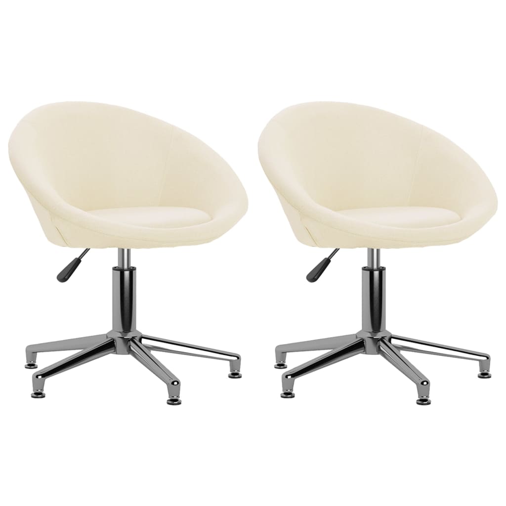 Esszimmerstühle 2 Stk. Drehbar Creme Stoff