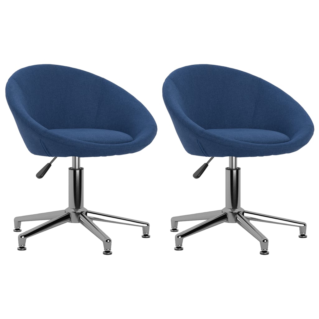 Esszimmerstühle 2 Stk. Drehbar Blau Stoff